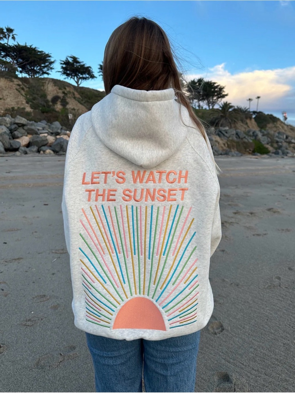DANDY LET'S WATCH THE SUNSET Graphic Hoodie - white sz L